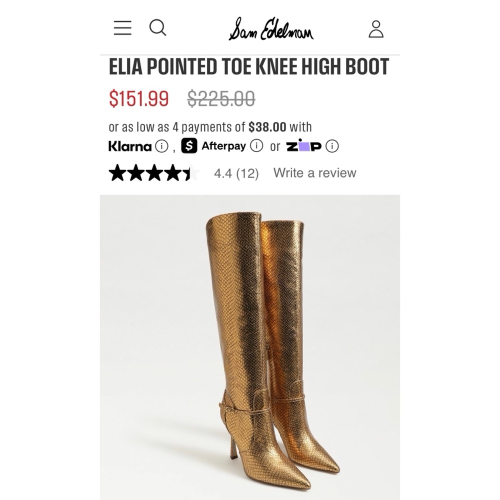 Sam Edelman Elia Bronze Metallic Snake Print Boot (Size: 9) - Picture 5 of 11